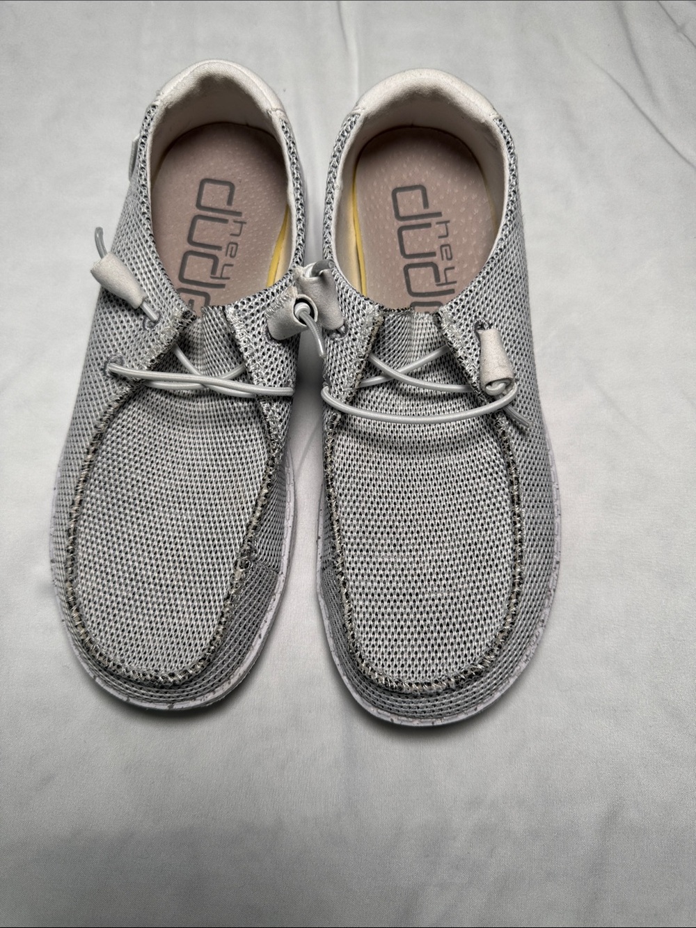 Hey Dude Knit Slip-On Sneakers - Light Gray